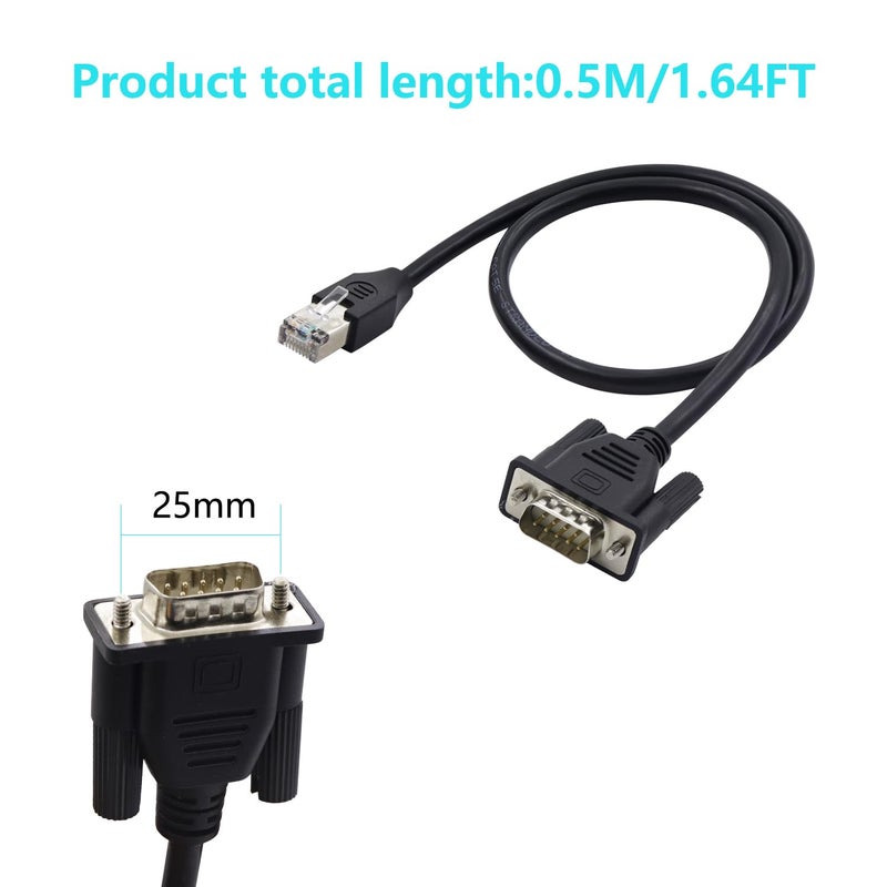 LANMINGLEL RJ45 to DB9 Cable RJ45 Male to DB9 9-Pin Male RS232 Serial Port Cat5 Ethernet LAN Console Cable RJ45 to RS232 Networking Devices Console Cable for Routers, Switches 0.5M - Image 5